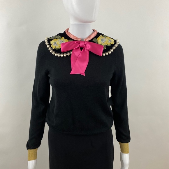 Gucci Cashmere Sweater With Detachable Embroidered Collar XS - Picture 2 of 9